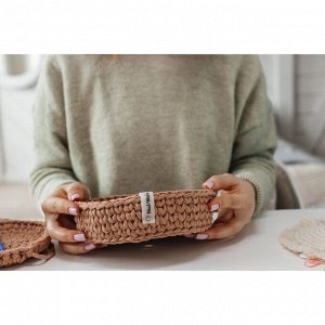 Арт Узор Бирка с кнопкой «Hand made», 8 * 1,5 см, 10 шт, цвет белый