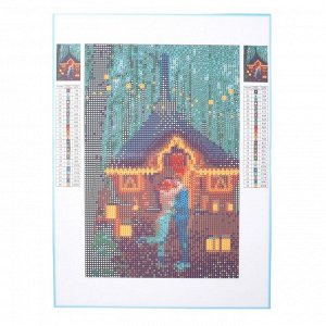 Алмазная мозаика со светящимися стразами «Хижина» 20х30 см, на холсте