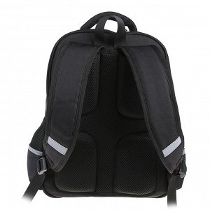 Рюкзак школьный Bruno Visconti, 40 х 30 х 16 см, эргономичная спинка, «RAP-моя жизнь», чёрный, пенал в подарок