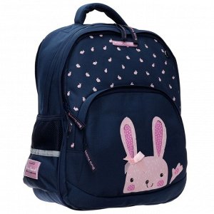 Рюкзак школьный Bruno Visconti, 40 х 30 х 19 см, эргономичная спинка, "Кролик", синий, пенал в подарок