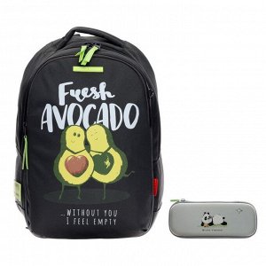 Рюкзак школьный Bruno Visconti "Авокадо.Любовь", 40 х 30 х 19 см, эргономичная спинка, пенал в подарок