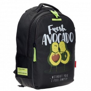 Рюкзак школьный Bruno Visconti "Авокадо.Любовь", 40 х 30 х 19 см, эргономичная спинка, пенал в подарок