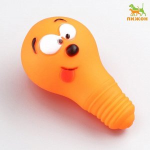 Пижон Игрушка пищащая &quot;Лампочка&quot; для собак, 10,5 x 6 см, оранжевая