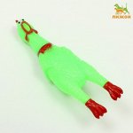 Игрушка пищащая &quot;Задумчивая курица&quot; малая для собак, 16,5 см, ярко-зелёная