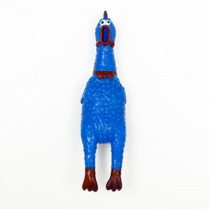 Игрушка пищащая "Задумчивая курица" малая для собак, 16,5 см, ярко-синяя