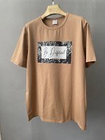 178 Футболка с принтом &quot;Be different&quot;,т.беж