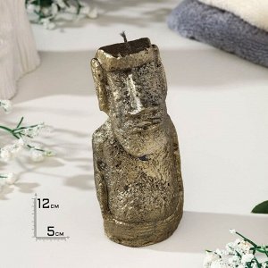 Свеча фигурная лакированная "Идол Моаи", 12,5 см, бронза