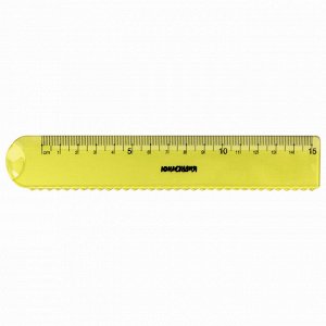 Набор чертежный малый ЮНЛАНДИЯ "START 3D" (линейка 15 см, 2 треуг, трансп), прозр. желтый, 210741