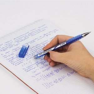 Ручка стираемая гелевая STAFF College EGP-102, СИНЯЯ, корпус синий,0,5мм, линия 0,38мм, 142499