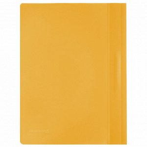Скоросшиватель пластиковый BRAUBERG, А4, 130/180 мкм, желтый, 228671