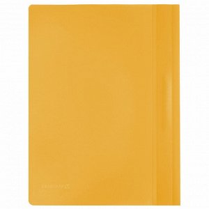 Скоросшиватель пластиковый BRAUBERG, А4, 130/180 мкм, желтый, 228671
