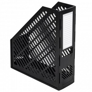 Лоток вертикальный для бумаг BRAUBERG "Office-Expert", 90 мм, сетчатый, сборный, черный, 238019