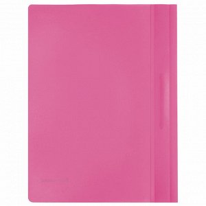 Скоросшиватель пластиковый BRAUBERG, А4, 130/180 мкм, розовый, 228672