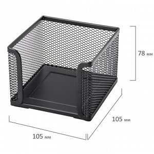 Подставка для бумажного блока BRAUBERG "Germanium", металлическая, 78х105х105мм, черная, 231944