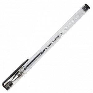 Ручка гелевая STAFF Basic GP-789, ЧЕРНАЯ, корп.прозрач, хром.детали, узел 0,5 мм,142789