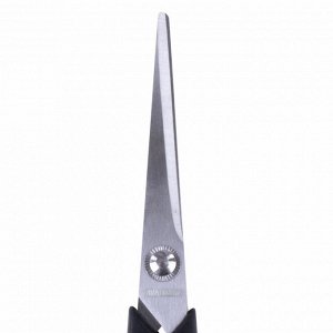 Ножницы BRAUBERG "Soft Grip", 165 мм, черно-синие, резиновые вставки, 3-х сторонняя заточка, 230761