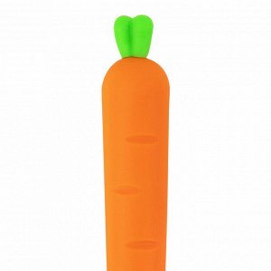 Ручка фигурная шариковая ЮНЛАНДИЯ "Морковка", мягкий силиконовый корпус, СИНЯЯ, узел 0,7мм, 143778