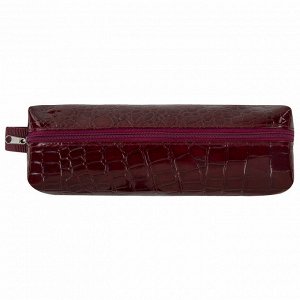 Пенал-косметичка BRAUBERG, "крокодиловая кожа", 20х6х4см, Ultra maroon, 270849