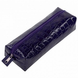 Пенал - косметичка BRAUBERG, "крокодиловая кожа", 20х6х4см, Ultra purple, 270848