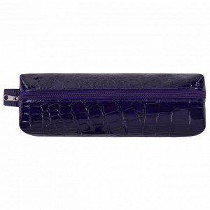 Пенал - косметичка BRAUBERG, "крокодиловая кожа", 20х6х4см, Ultra purple, 270848