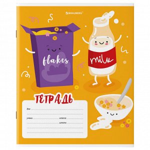 Тетрадь 18 листов, КЛЕТКА, BRAUBERG, обложка картон, Tasty food, 106478