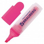 Текстовыделитель BRAUBERG &quot;FLUO&quot;, РОЗОВЫЙ, линия 1-5 мм, 150401