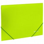 Папка на резинках BRAUBERG &quot;Neon&quot;, неоновая зеленая, до 300 листов, 0,5мм, 227460
