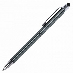 Ручка-стилус SONNEN для смартфонов/планшетов, СИНЯЯ, корп.ассорти, серебр.детали, линия 1мм, 141587