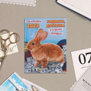 Календарь отрывной на магните "Радости, Достатка!" 13х9,5см, 2023 год, кролик