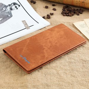 Мужской бумажник без застежки, цвет коричневый