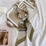 Женский шарф-галстук, принт &quot;J&#039;adore christian&quot;, цвет зеленый