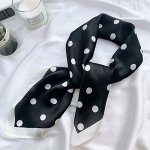 Женский платок, принт &quot;горошек&quot;, цвет черный/белый