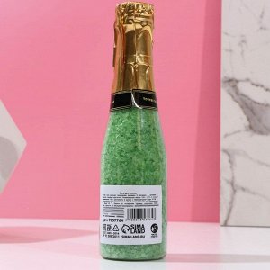 Соль для ванны "Счастливых моментов!" во флаконе шампанское, 340 г, зелёное яблоко