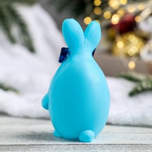 Мыло фигурное "Кролик яйцо с бантом" синий, 90гр, 5х5х9см