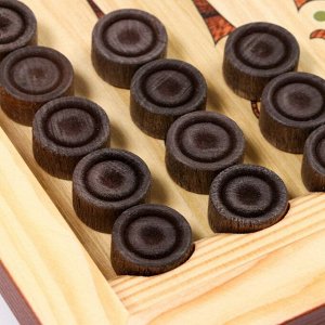 Нарды деревянные, настольная игра "Морские", 40 х 40 см, с шашками