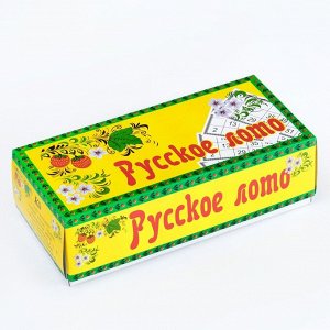 Русское лото "На каждый день", 24 карточки, карточка 8 х 22 см, бочонки из дерева
