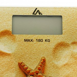 Весы напольные Luazon LVE-005 "Песок", электронные, до 180 кг, 2хAАА (не в комплекте)