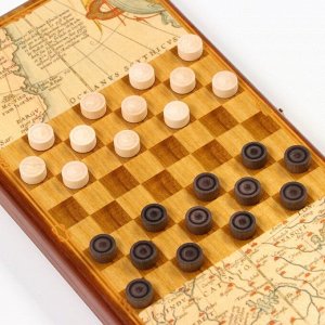 Нарды деревянные, настольная игра "Морские", 40 х 40 см, с шашками