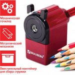 Точилка механическая BRAUBERG &quot;JET&quot;металлический механизм, черный/бордовый, 222517