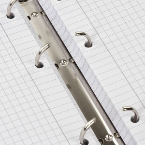 Тетрадь на кольцах А5 180х220мм, 120 листов, под кожу, BRAUBERG Fusion, синий/оранжевый, 129994