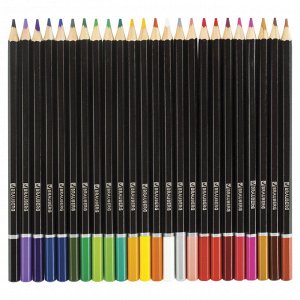 Карандаши цветные акварельные BRAUBERG "Artist line", 24 цв., заточенные, высшее качество, 180570