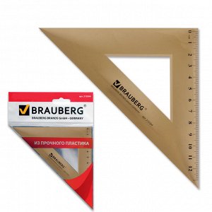 Треугольник пластик 45*16,5 см, BRAUBERG, тонированный, прозрачный, европодвес, 210304