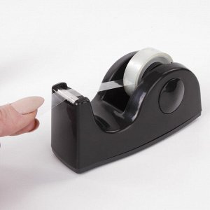 Диспенсер для клейкой ленты BRAUBERG настольный утяжеленный средний, черный, 11,8см*5см*5см, 440142