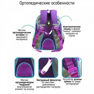 Ранец UFO PEOPLE школьный ортопедический с мешком для обуви 9154-1