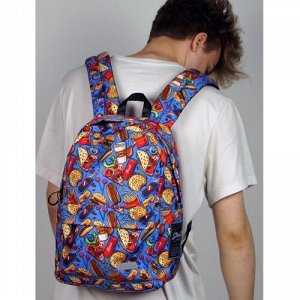 Рюкзак школьный STERNBAUER с принтом и внешним карманом 20916003