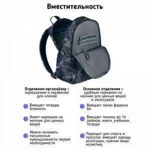 Рюкзак школьный STERNBAUER с принтом и внешним карманом 20915039