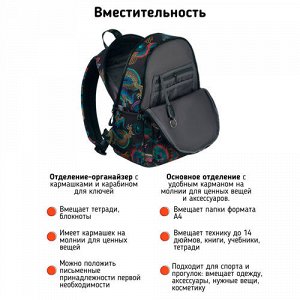Рюкзак школьный STERNBAUER с принтом и внешним карманом 20915028