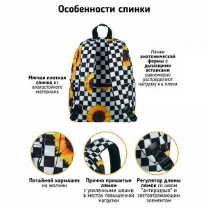 Рюкзак школьный STERNBAUER с принтом и внешним карманом 20915033