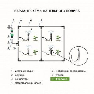 Форсунка-ороситель разбрызгивающая для капельного полива, h = 56 см, с пикой, пластик