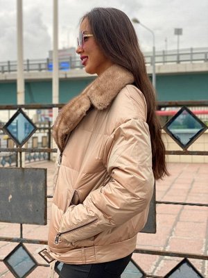 Куртка Куртка косуха с натуральным мехом норки, утеплены гусиным пухом
Размеры 42,44,46,48,50,52